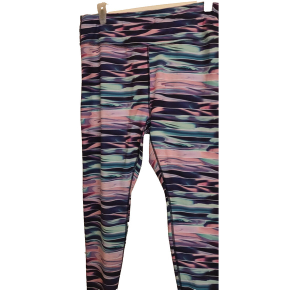 MTA SPORT Leggings Pants 1X COLORFUL Yoga Workout Pink Blue Purple Women's 1X - Picture 2 of 9